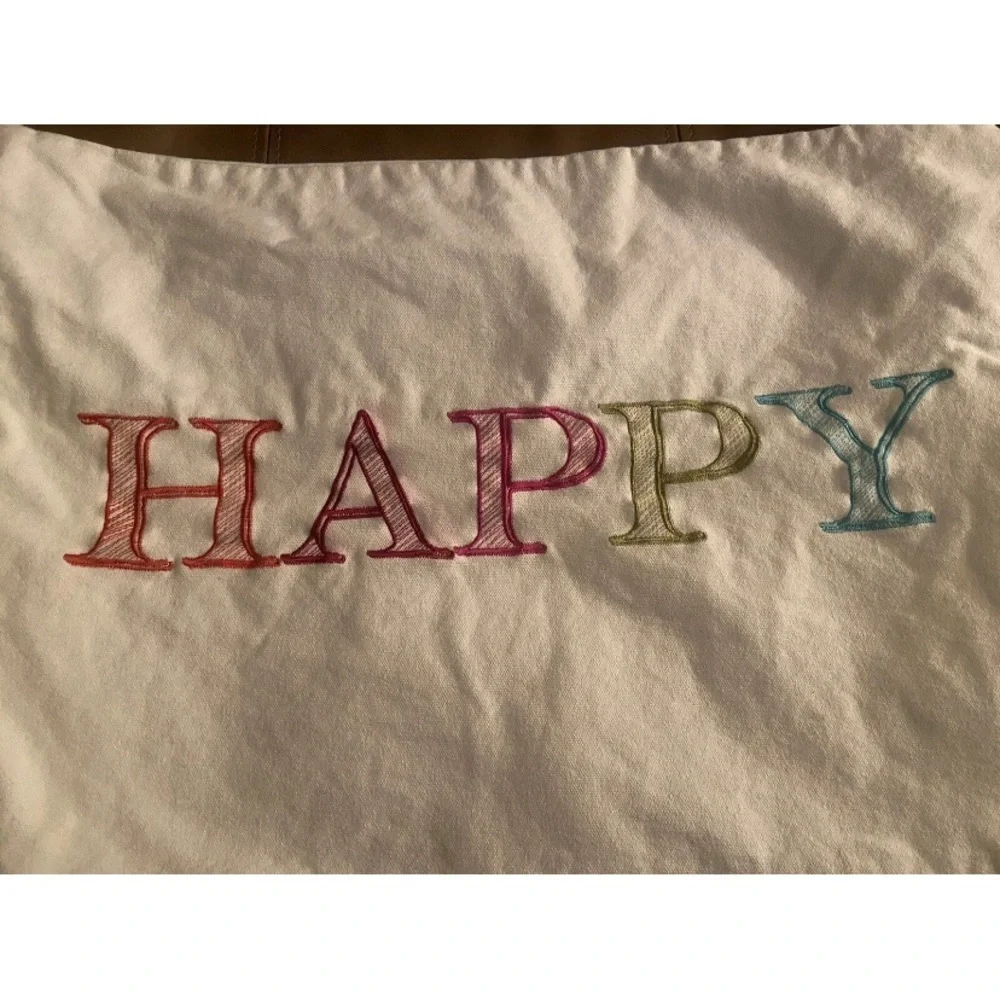 Accent Decorative Pillowcase “Happy” Spell out Fun, Colorful 19 X 14